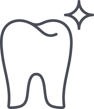 Ikon som symboliserar estetisk tandvård